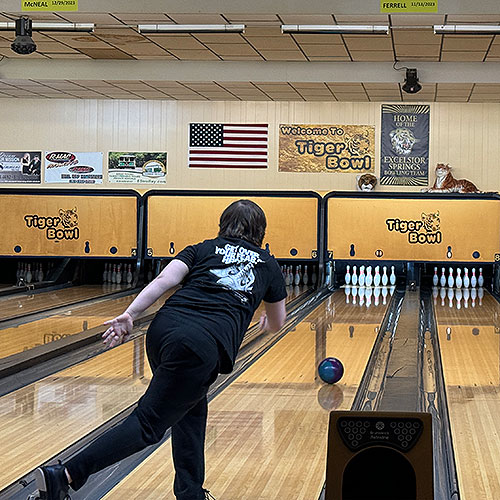 Tiger Bowl young man bowling
