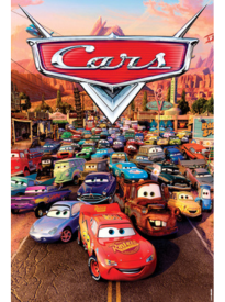 Disney Pixar Cars movie poster featuring Lightning McQueen and Radiator Springs for Movies on the Lawn in Excelsior Springs.